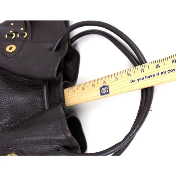 ROOMY Cole Haan DARK BROWN GENUINE LEATHER TOTE SHOULDER BAG HANDBAG PURSE - Picture 16 of 16